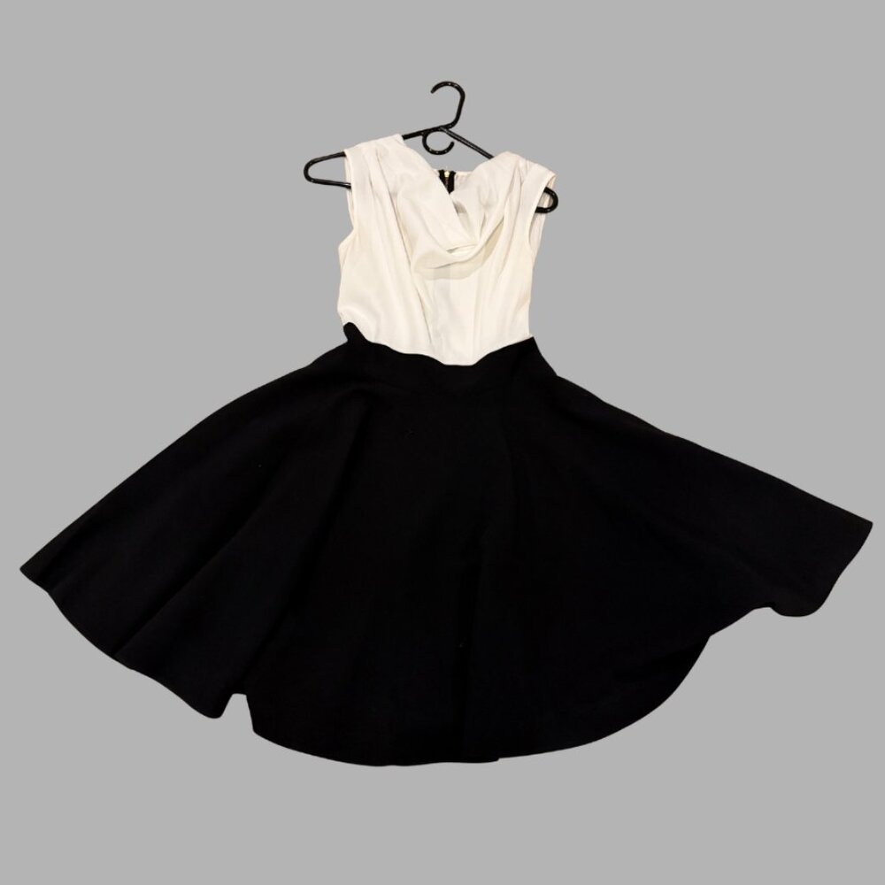 Closet Elegant Black and White Midi Dress | Size 10